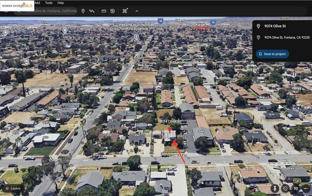 Residential for sale at 9074 Olive St, Fontana CA featuring 2 beds and 1 bath