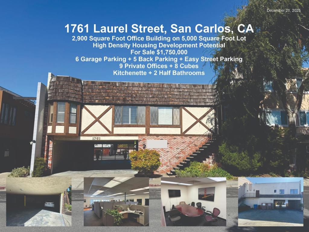 Residential Income for sale at 1761 Laurel Street, San Carlos CA