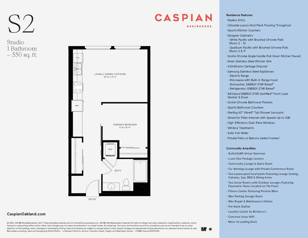 Residential for sale at 260 Brooklyn Basin Way 523, Oakland CA featuring 1 bed and 1 bath