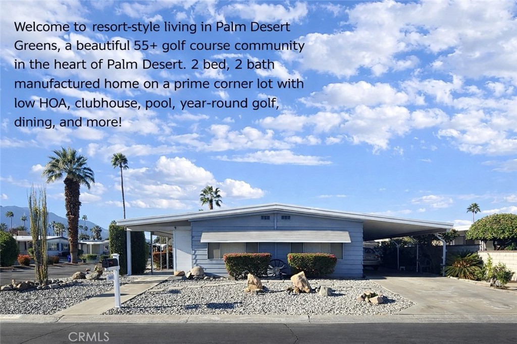 Manufactured In Park for sale at 39595 Moronga Canyon Drive, Palm Desert CA featuring 2 beds and 2 baths