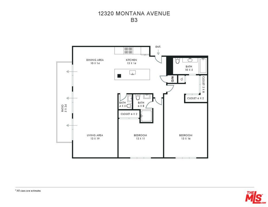 Residential Lease for rent at 12320 MONTANA Avenue 203, Los Angeles, Los Angeles County CA featuring 2 beds and 3 baths