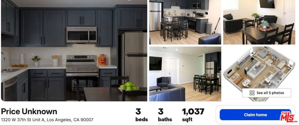 Residential Lease for rent at 1320 W 37th Street, Los Angeles, Los Angeles County CA featuring 12 beds and 12 baths