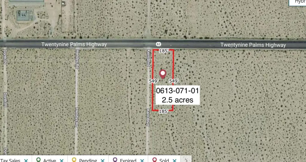 2.5 Acres On Hwy 62 Near Kern Boulevard, 29 Palms, CA — listing photo 1