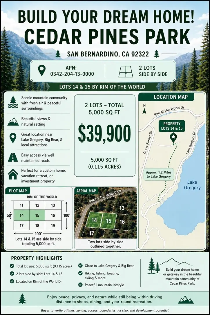 0 Alder, Cedar Glen, CA — listing photo 1