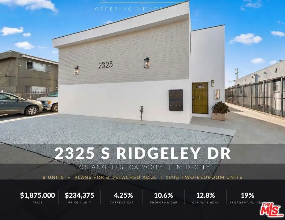 Residential Income for sale at 2325 S Ridgeley Drive, Los Angeles, CA featuring 16 beds and 8 baths