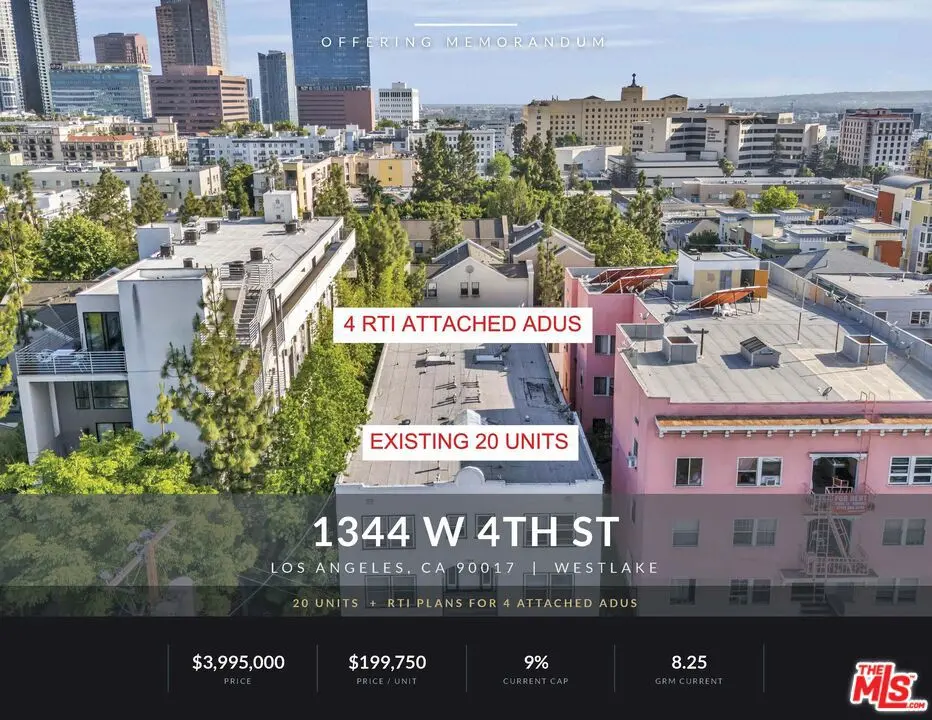 Residential Income for sale at 1344 W 4th Street, Los Angeles, CA and 20 baths
