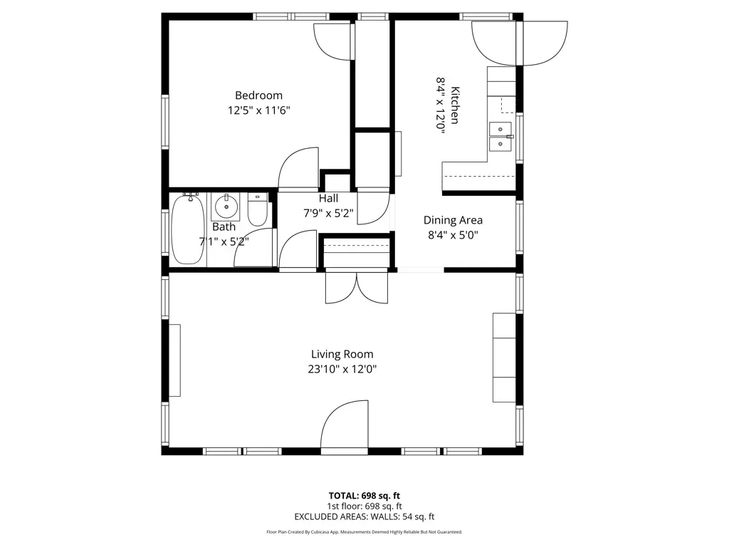 Residential Lease for rent at 1712 1/2 W 39th Street REAR, Los Angeles, Los Angeles County, CA featuring 1 bed and 1 bath