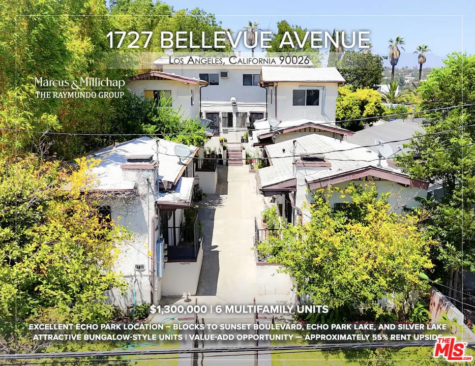 Residential Income for sale at 1727 Bellevue Avenue, Los Angeles, CA featuring 6 beds and 8 baths