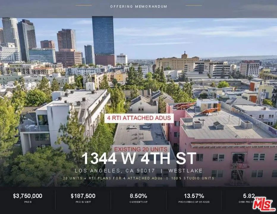 Residential Income for sale at 1344 W 4th Street, Los Angeles, CA and 20 baths