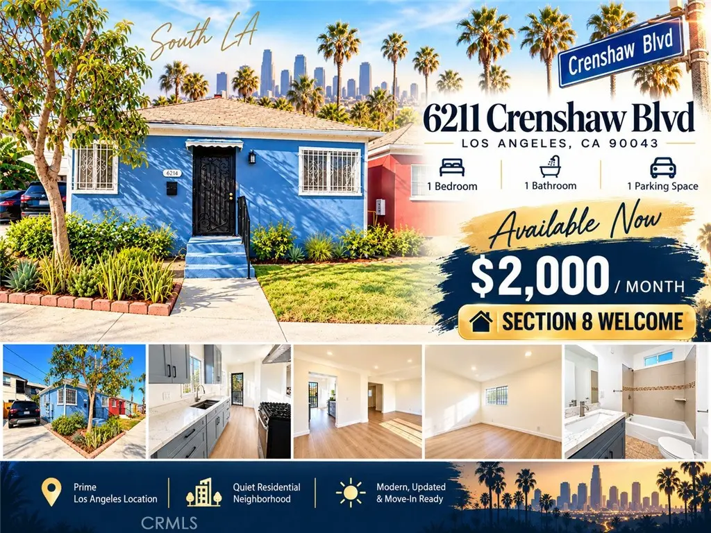 Condominium for rent at 6207 Crenshaw, Los Angeles, CA featuring 1 bed and 1 bath