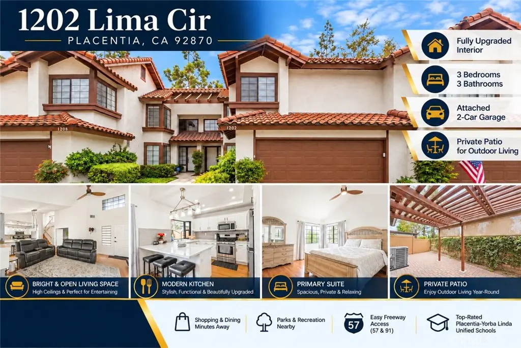 Condominium for sale at 1202 Lima Cir 23, Placentia, CA featuring 3 beds and 3 baths