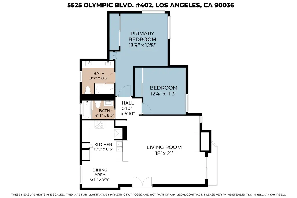 Condominium for sale at 5525 W Olympic Boulevard 402, Los Angeles, CA featuring 2 beds and 2 baths